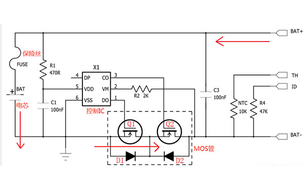 鋰電池保護電流電路圖