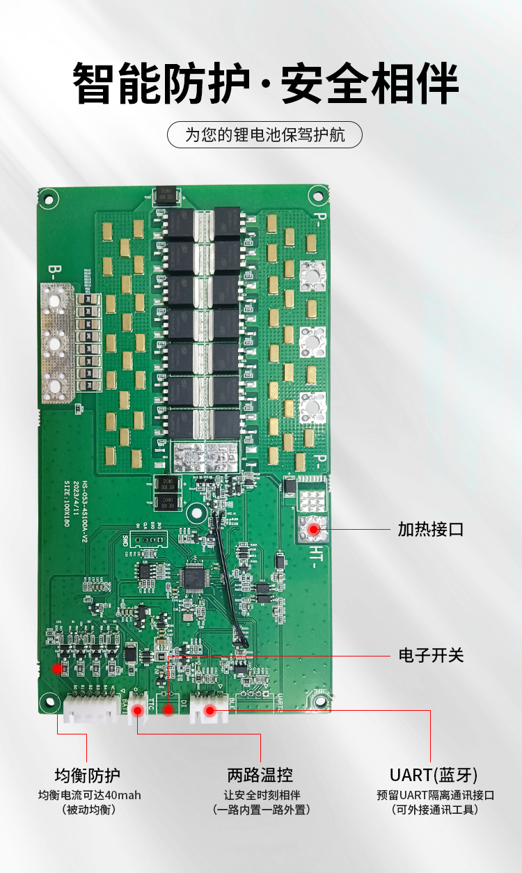 HS-053 4串100A房車(chē)儲(chǔ)能BMS(圖1)